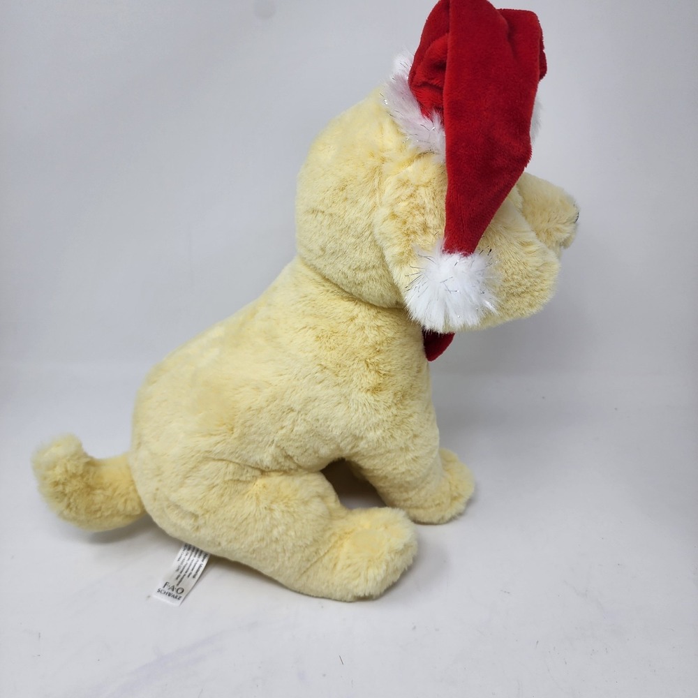 FAO Schwarz Labrador with Santa Hat 12" Stuffed Animal | New | Plush Stuffed Pet - Picture 4 of 9